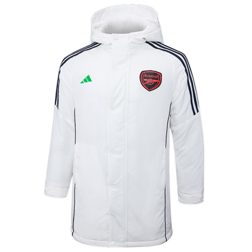 24-25 ARS White Hooded Windbreaker Fabric Cotton Coat #G191