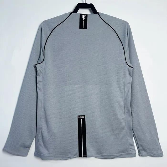 2007-2008 Man Utd Grey Goalkeeper Long Sleeve Retro Soccer Jersey (长袖)
