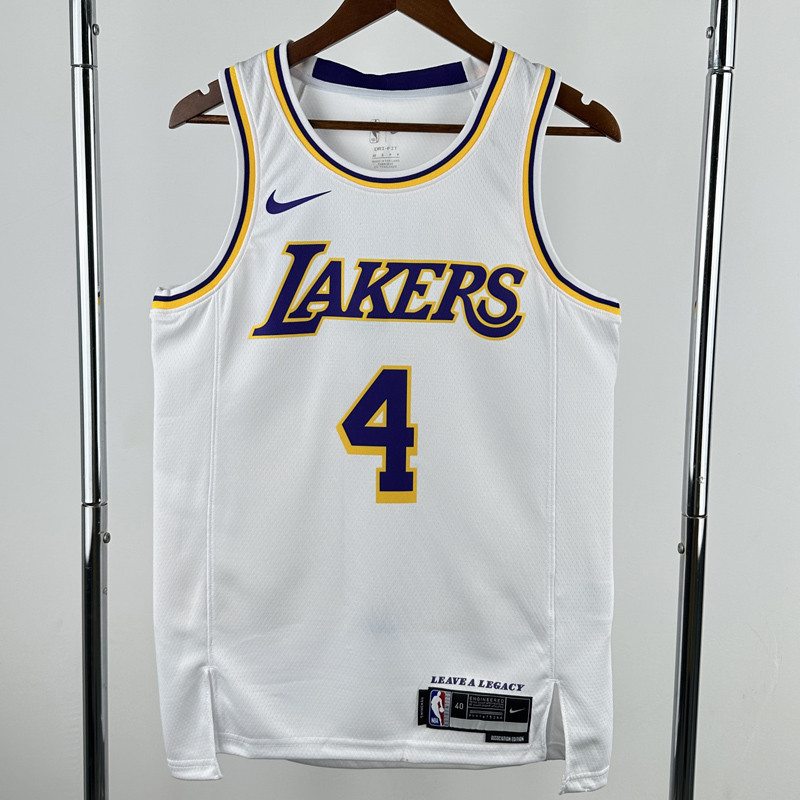 22-23 Lakers KNECHT #4 White Top Quality Hot Pressing NBA Jersey(圆领)