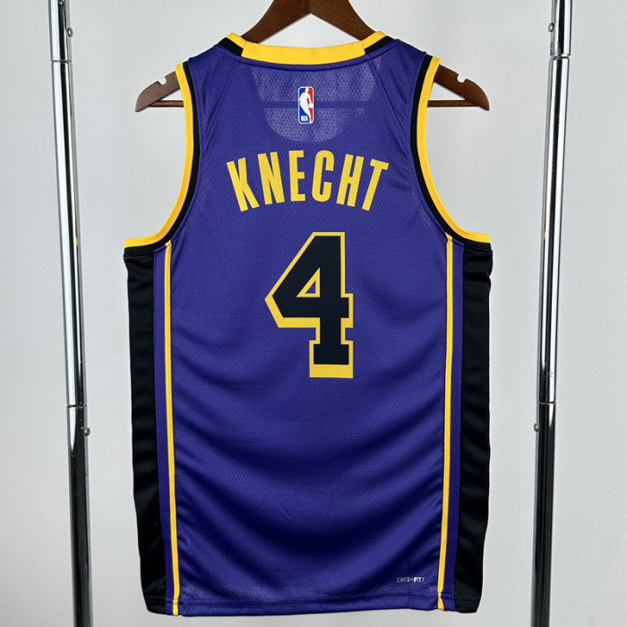 22-23 LAKERS KNECHT #4 Purple Top Quality Hot Pressing NBA Jersey (Trapeze Edition) 飞人版