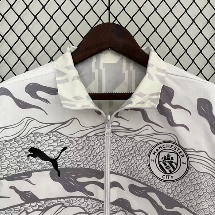2024 Man City White Double Sided Windbreaker (双面风衣)