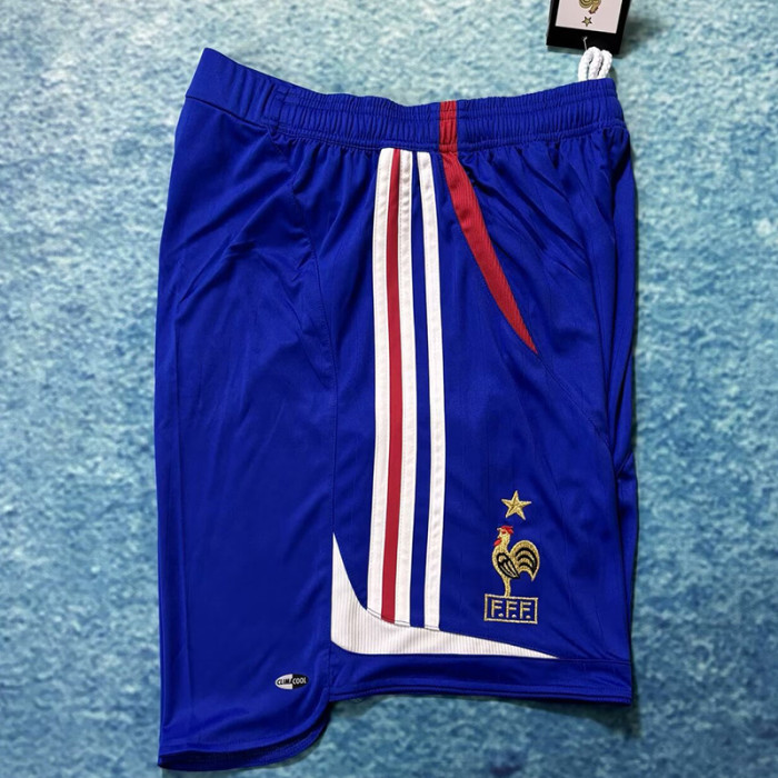 2006 France Home Blue Retro Shorts Pants