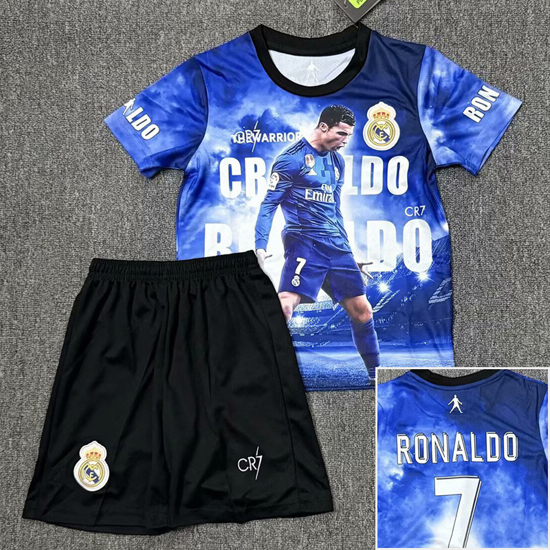 25-26 RONALDO #7 Blue Special Edition  Kids Soccer Jersey