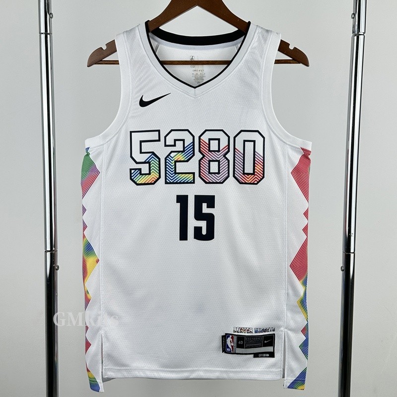 24-25 Nuggets JOKIC #15 White City Edition Top Quality Hot Pressing NBA Jersey