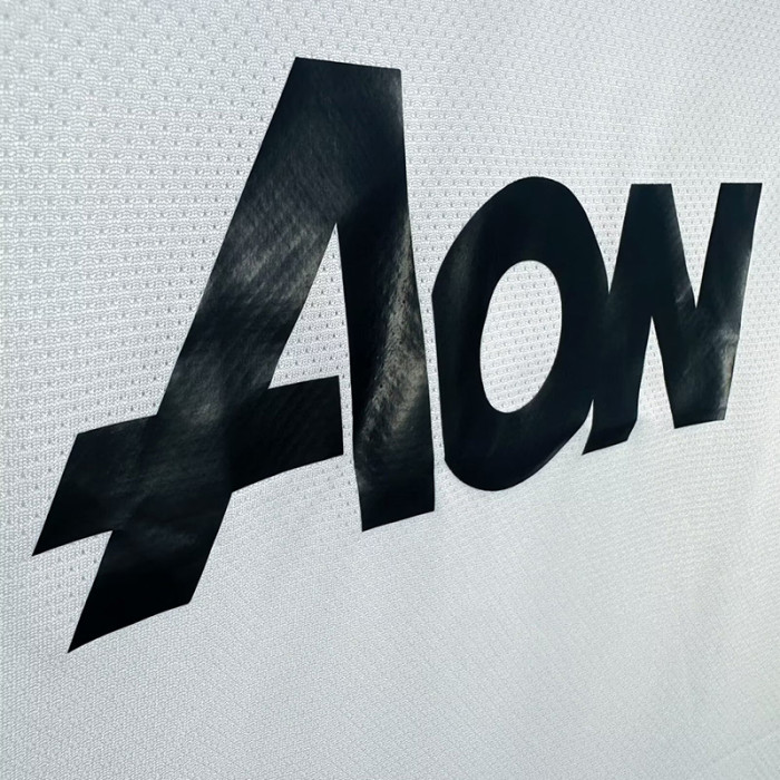 2010-2011 Man Utd Away White Long sleeve Retro soccer jersey (长袖)决赛字