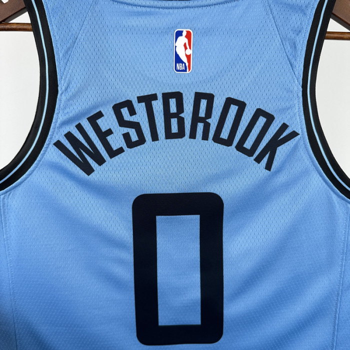 24-25 Clippers WESTBROOK #0 Blue City Edition Top Quality Hot Pressing NBA Jersey