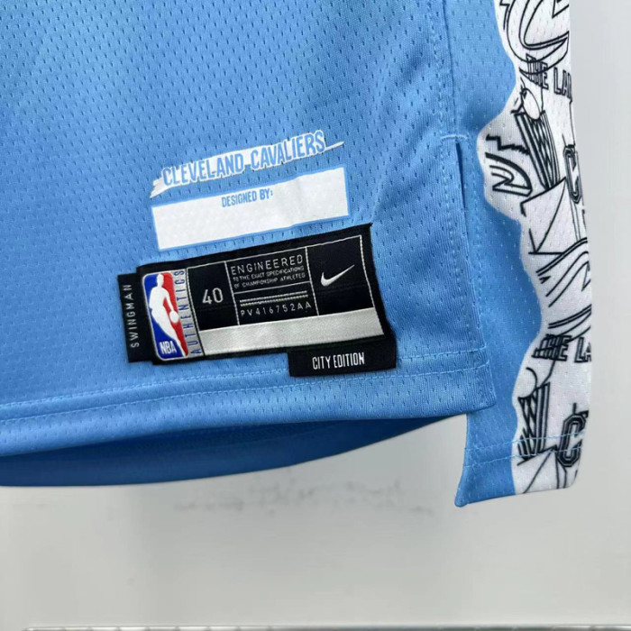 24-25 Cleveland Cavaliers MITCHLL #45 Light blue City Edition Top Quality Hot Pressing NBA Jersey