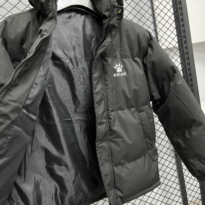 24-25 MF7 KELME Black Hooded Cotton Coat #棉衣