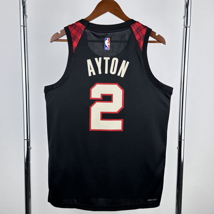 23-24 Trail Blazers AYTON #2 Black City Edition Top Quality Hot Pressing NBA Jersey