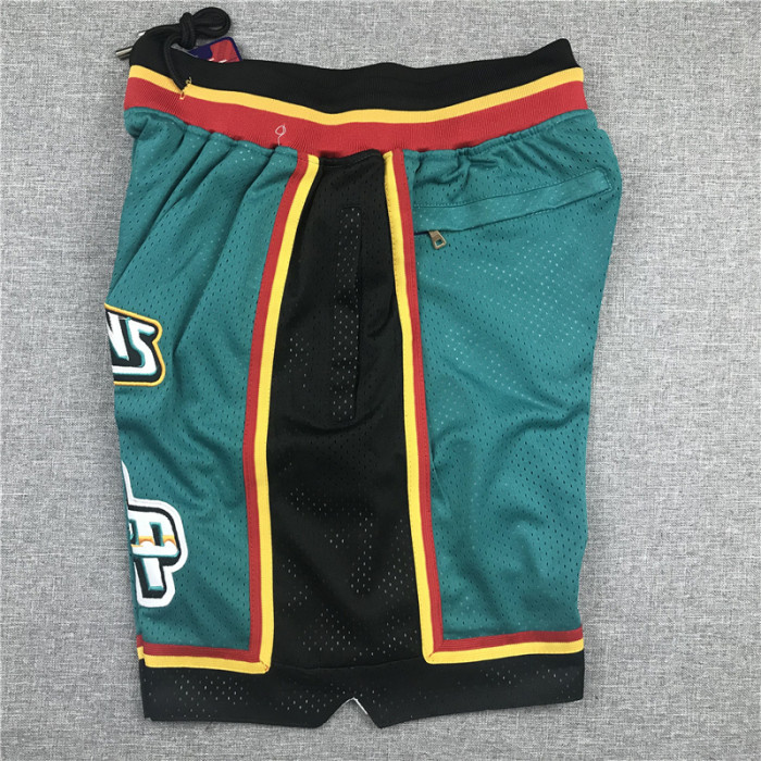 Pistons Green City Edition Top Quality NBA Pocket Pants #活塞队