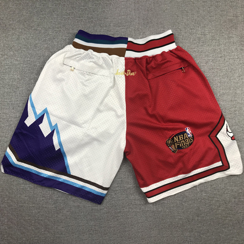 BULLS JAZZ Red White City Edition Top Quality NBA Pocket Pants #公牛拼爵士