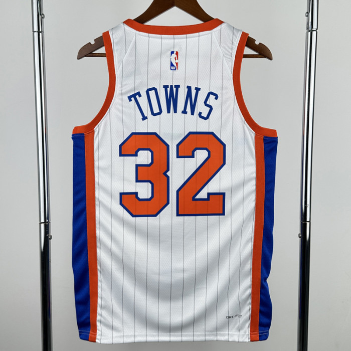 24-25 KNICKS TOWNS #32 White City Edition Top Quality Hot Pressing NBA Jersey