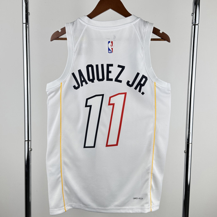 22-23 HEAT JAQUEZ JR. #11 White City Edition Top Quality Hot Pressing NBA Jersey