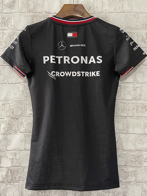 2024 F1 Formula One Mercedes Women Black Racing Suit (女) 圆领