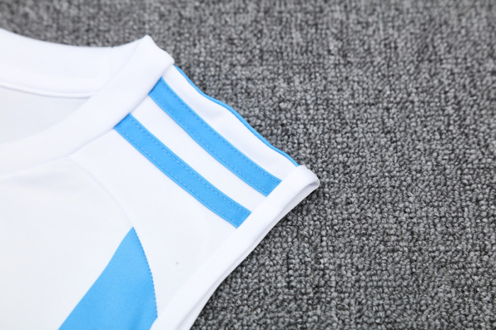 2025 AD White blue Tank top and shorts suit
