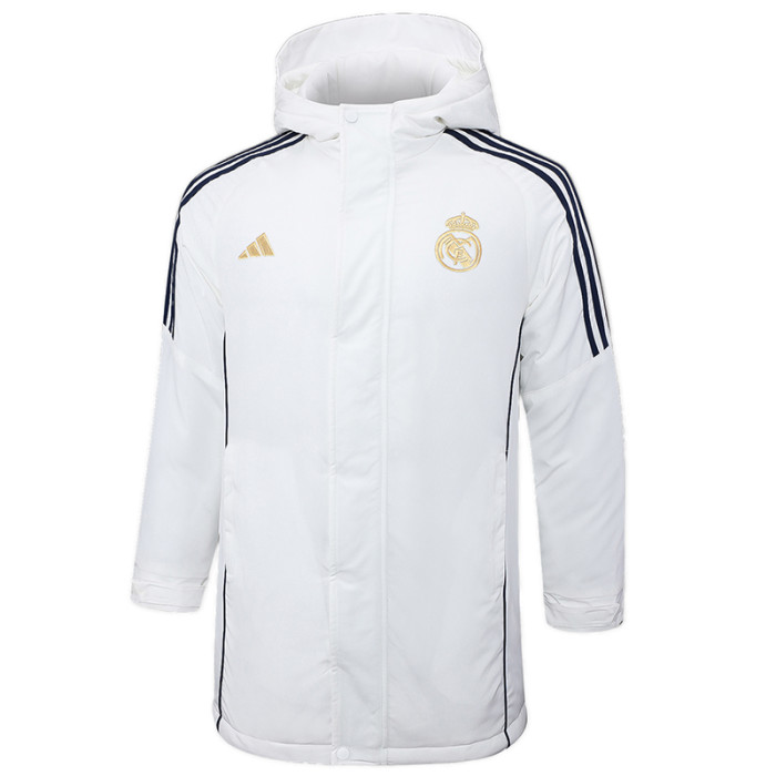 24-25 RMA White Hooded Windbreaker Fabric Cotton Coat #G208(金标)