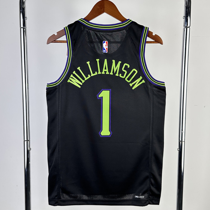 23-24 Pelicans WILLIAMSON #1 Black City Edition Top Quality Hot Pressing NBA Jersey