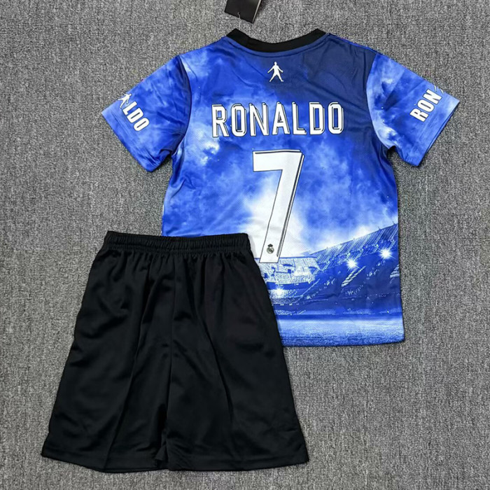 25-26 RONALDO #7 Blue Special Edition  Kids Soccer Jersey