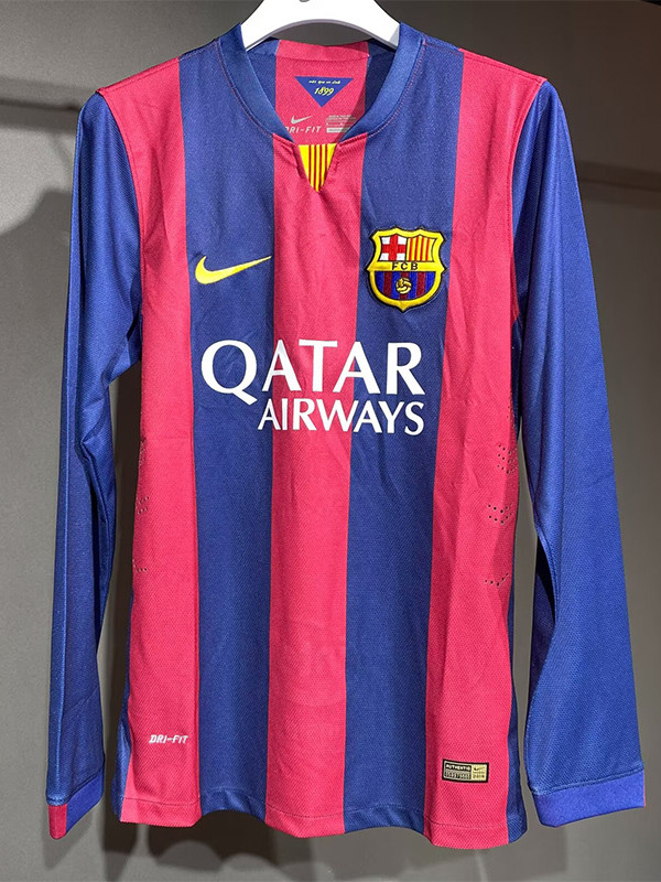 2014-2015 BAR Home Player Version 长袖球员 Long Sleeve Retro Soccer Jersey