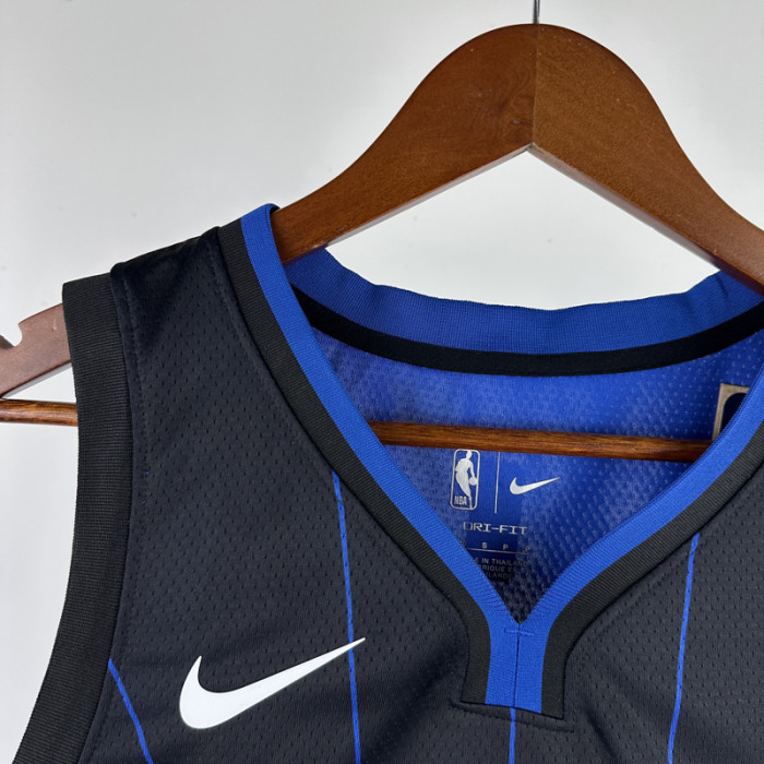 22-23 Magic WAGNER #22 Black Away Top Quality Hot Pressing NBA Jersey（黑色条纹）