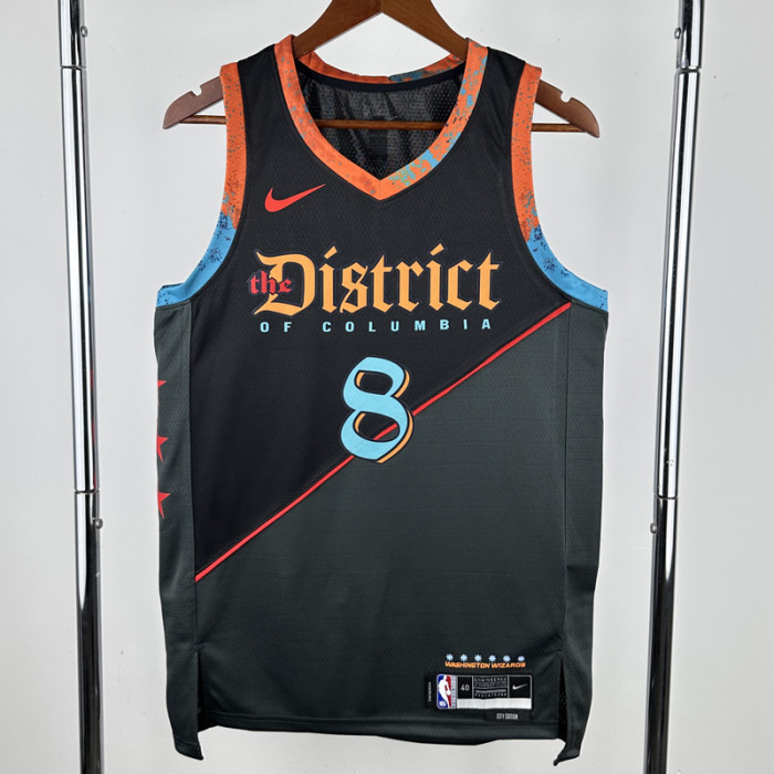 23-24 Wizards AVDIJA #8 Black City Edition Top Quality Hot Pressing NBA Jersey