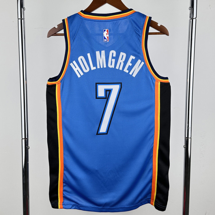 22-23 OKC Thunder HOLMGREN #7 Blue City Edition Top Quality Hot Pressing NBA Jersey