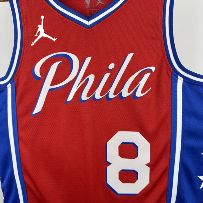 22-23 76ERS GEORGE #8 Red Top Quality Hot Pressing NBA Jersey (Trapeze Edition) 飞人版