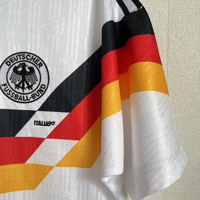 1990 Germany Home White Retro Soccer Jersey(队微位置)