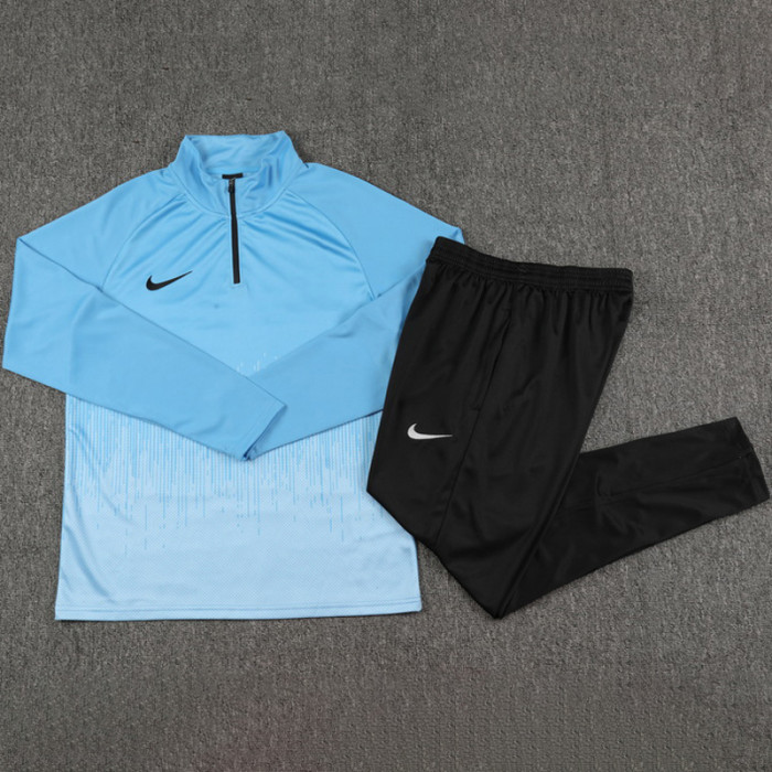 2024 NK Blue Kids Half Pull Tracksuit (童装)(半拉链)