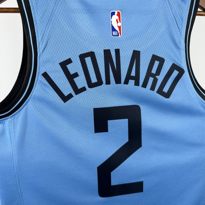 24-25 Clippers LEONARD #2 Blue City Edition Top Quality Hot Pressing NBA Jersey