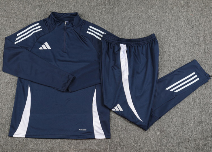 2024 AD Navy blue Half Pull Tracksuit (半拉链)