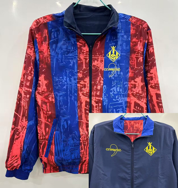 25-26 BAR Red Blue & Blue Double Sided Windbreaker (双面风衣)