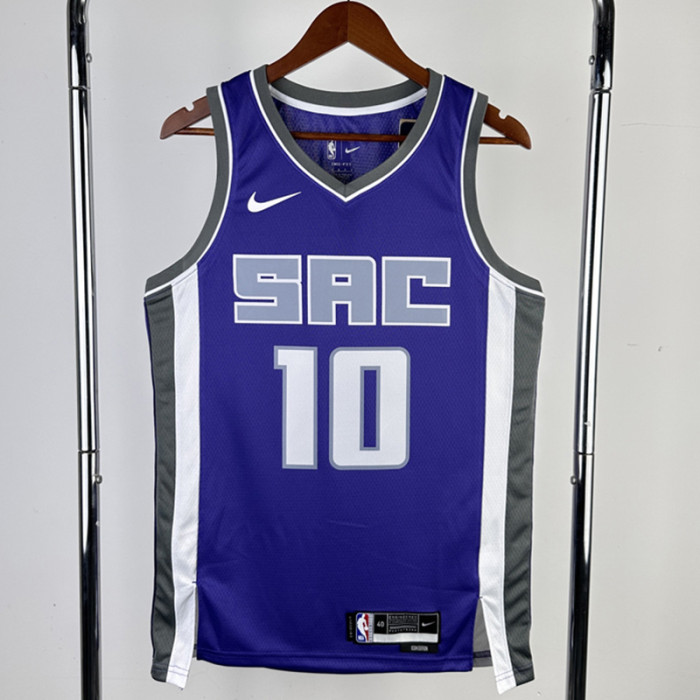 22-23 KINGS SABONIS #10 Purple Away Top Quality Hot Pressing NBA Jersey(V领）