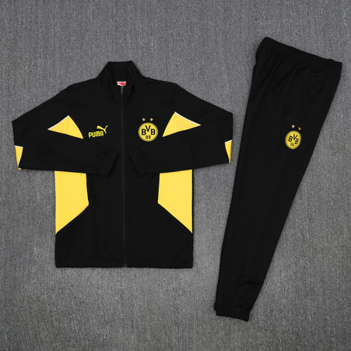 25-26 Dortmund Black Yellow Jacket Tracksuit #01