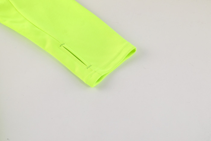 2025 AD Fluorescent green Half Pull Tracksuit #AB08 (半拉链)