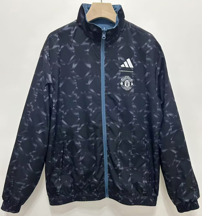 24-25 Man Utd Blue & Black Double Sided Windbreaker (双面风衣)
