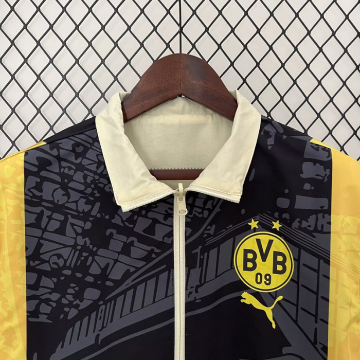 2024 Dortmund Black & Khaki Double Sided Windbreaker (双面风衣)