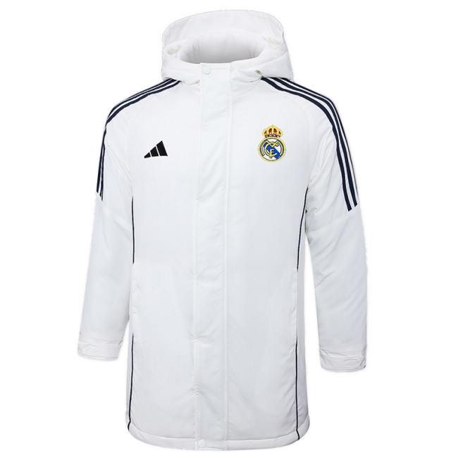 24-25 RMA White Hooded Windbreaker Fabric Cotton Coat #G209(彩标)