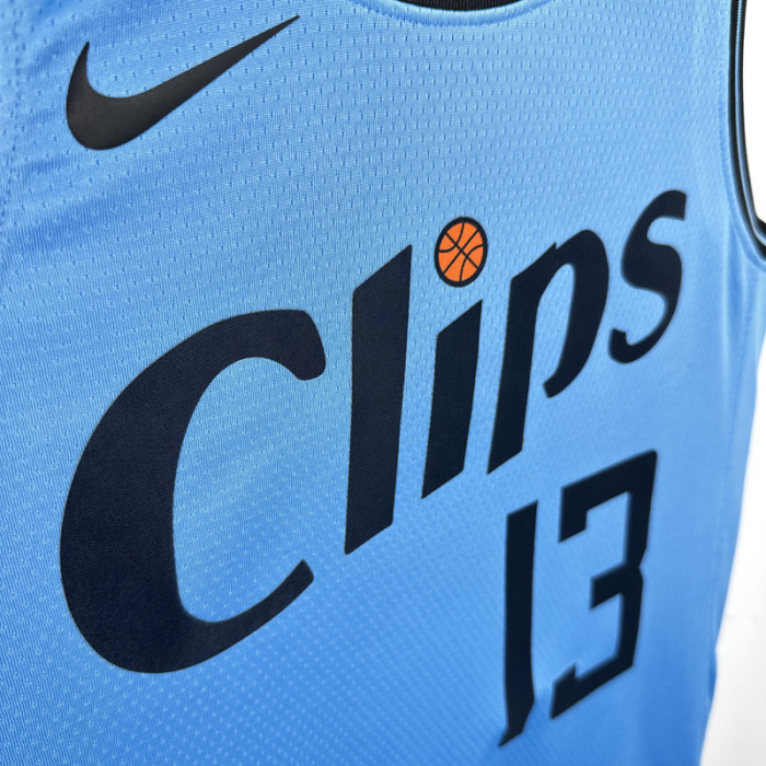 24-25 Clippers GEORGE #13 Blue City Edition Top Quality Hot Pressing NBA Jersey