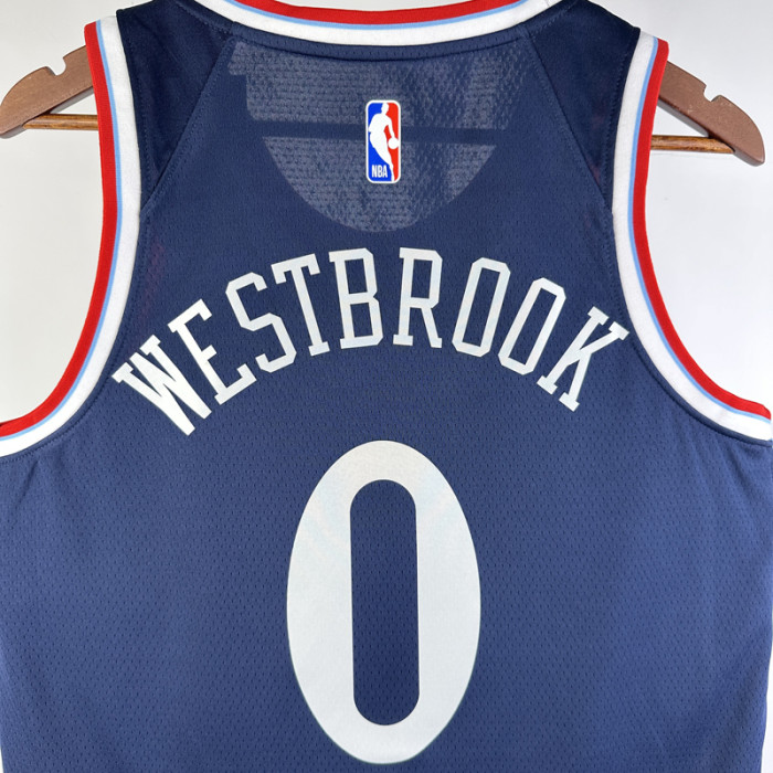 24-25 Clippers WESTBROOK #0 Navy Blue Away Top Quality Hot Pressing NBA Jersey