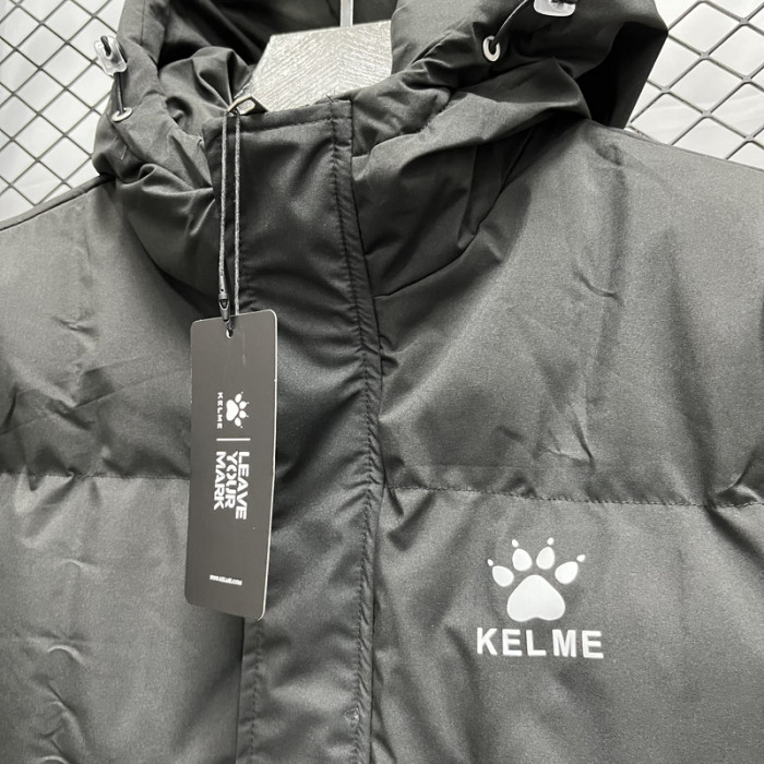 24-25 MF7 KELME Black Hooded Cotton Coat #棉衣