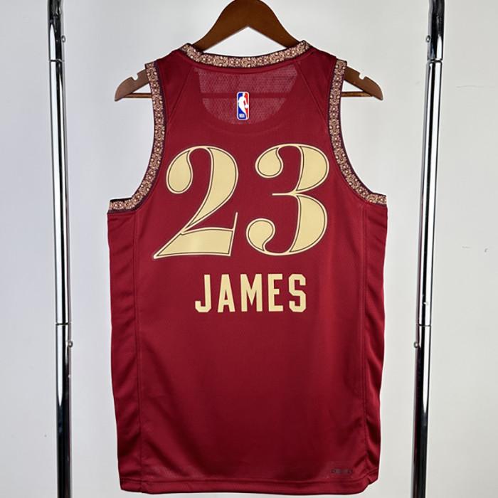 23-24 Cleveland Cavaliers JAMES #23 Red City Edition Top Quality Hot Pressing NBA Jersey