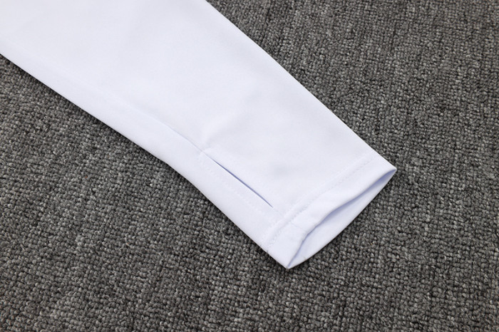 2024 JOM White Half Pull Tracksuit #2492(半拉链)