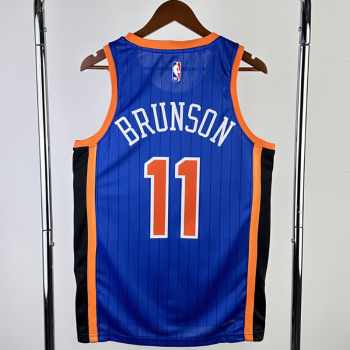 23-24 KNICKS BRUNSON #11 Blue City Edition Top Quality Hot Pressing NBA Jersey