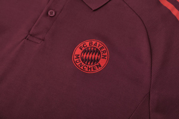 25-26 Bayern Brown Red Polo Tracksuit