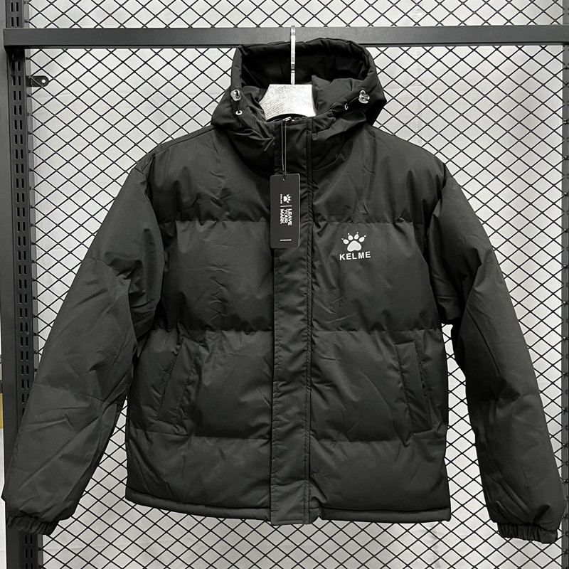 24-25 MF7 KELME Black Hooded Cotton Coat #棉衣
