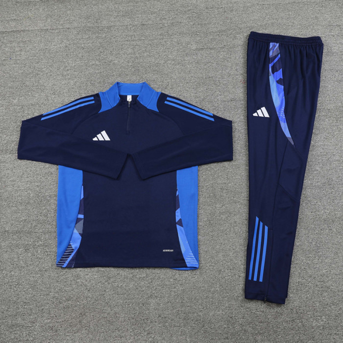 2024 AD Royal blue Half Pull Tracksuit #AB07 (半拉链)