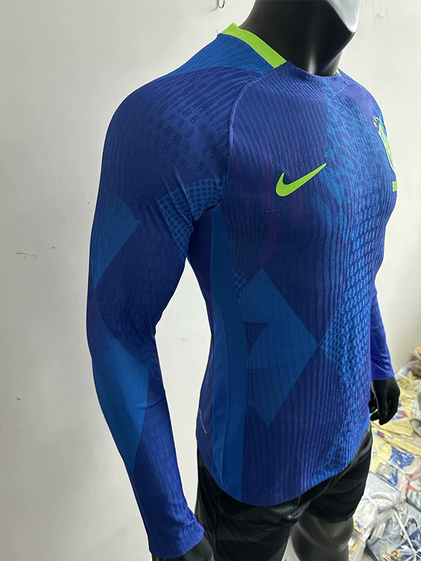 25-26 Brazil W Away Long Sleeve Player Version Soccer Jersey (长袖球员)(带星)