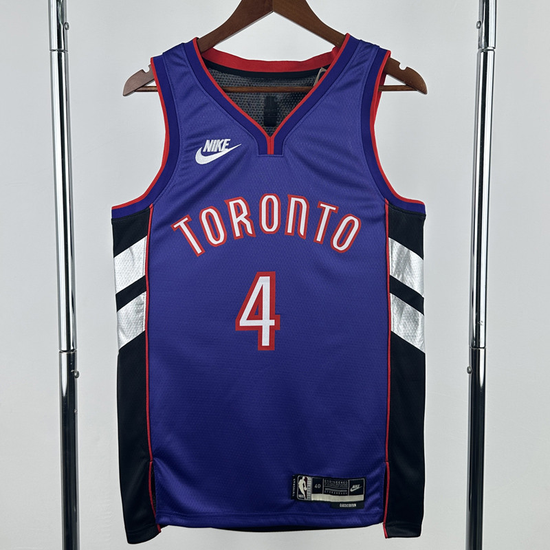 24-25 Raptors BARNES #4 Purple Retro Top Quality Hot Pressing NBA Jersey