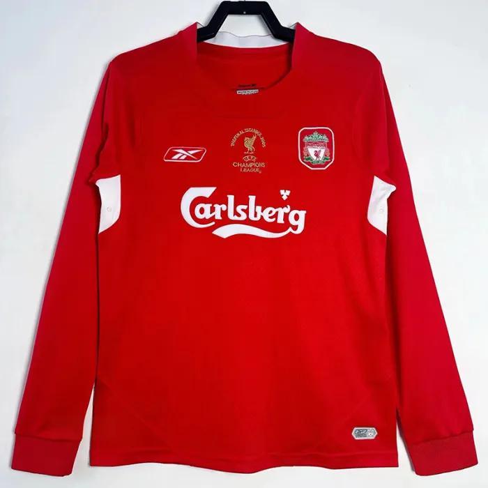 2004-2005 LIV Home Long Sleeve Retro Soccer Jersey (长袖)前带字